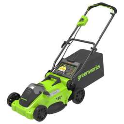 GREENWORKS Газонокосилка аккумуляторная GD40LM16XK4, 41см, несамоходная, 4Ач, с ЗУ [2517907ub]
