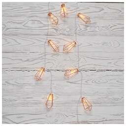 NEON-NIGHT (304-019) ГИРЛЯНДА КРИСТАЛЛЫ БРОНЗОВЫЕ 10 LED, 1,5 М, ПР-Й ПВХ, ТЕПЛЫЙ БЕЛЫЙ СВЕТ ,