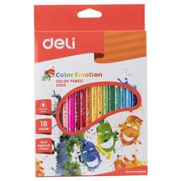 DELI Карандаши Color Emotion EC00210, трехгранный, липа, 18 цв., коробка европодвес