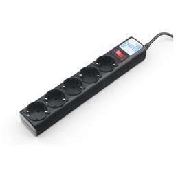 POWERCUBE Фильтр-удлинитель Power Cube SPG5-C3 5 розеток, черный, 3м, 10 А/2,2 кВт, 3*0.75 мм²