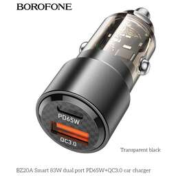 BOROFONE (6941991101625) BZ20A 1USB+1Type-C 3.0A 83W PD65W+QC3.0 Transparent Black