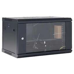REXANT Шкаф коммутационный (04-0664-112) настенный 6U 450x600мм пер.дв.стекл черный 230град. металл