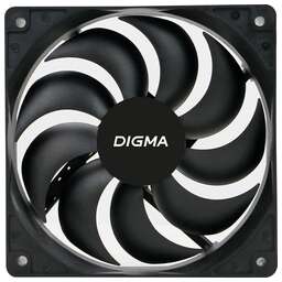 DIGMA Вентилятор DFAN-120-9 120мм, 3-pin, от БП:4-pin (Molex), 1200об/мин, 23 дБ, черный, Ret