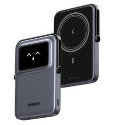 UGREEN Внешний аккумулятор PB571 (35605B) UNO 5000mAh MIni Magnetic Wireless 20W Power Bank. Цвет: серый