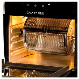 GALAXY Аэрогриль LINE GL 2523, черный, электронное управление, 2000 Вт, мультифункциональный, объем 13 л, регул. темп. тригот. от 65 до 200 °С , таймер на 60 мин
