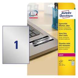 AVERY ZWECKFORM Этикетки L6013-20, A4, для лазерной печати, 20л, 198г/м2, серебристый, 297мм х 210мм, 1шт