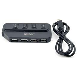 NONAME Разветвитель USB 2.0 BPH-1907 4порт. черный