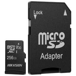 HIKVISION Карта памяти microSDXC C1 256 ГБ, 92 МБ/с, Class 10, HS-TF-C1(STD)/256G/Adapter, 1 шт., переходник SD