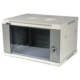 LANMASTER Шкаф коммутационный (TWT-CBWPG-18U-6X6-GY) настенный 18U 600x600мм пер.дв.стекл задн.дв.спл.стал.лист 60кг серый 45кг 902мм