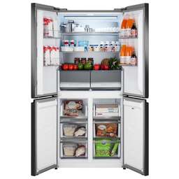 WEISSGAUFF Холодильник WCD 450 Bru Steel Glass NoFrost Inverter 3-хкамерн. сталь инвертер