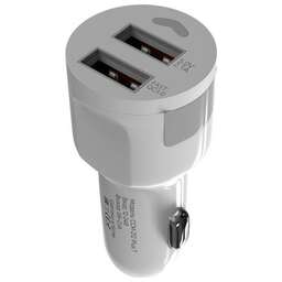 MAXVI CCM-212 Plus T white 2.1A, 2 USB, цвет: белый, подсветка: синяя