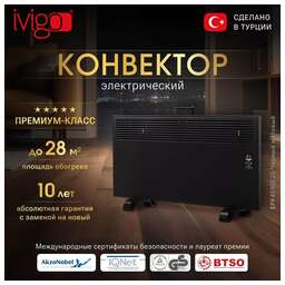 IVIGO Электрический конвектор EPK4590E25 Черный матовый