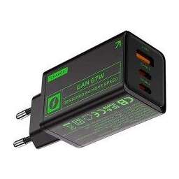 Movespeed 2xType-C + 1xUSB-A, 67W, PD2.0, QC3.0 (ac67-black) EU
