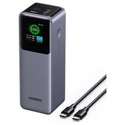 UGREEN Внешний аккумулятор PB722 (35525B) 25000mAh 200W Fast Charging Power Bank. Цвет: серый