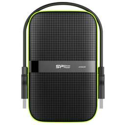 SILICON POWER Внешний диск HDD Armor A60 SP020TBPHDA60S3K, 2ТБ, черный/зеленый