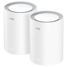 CUDY Маршрутизатор BE3600 Wi-Fi 7 Mesh Solution Gigabit Dual Band 2-Pack, Chipset Broadcom, 802.11be/ax/ac/a/b/g/n, 2882Mbps at 5GHz + 688Mbps at 2.4GHz, 3 x 10/100/1000Mbps Ports, Internal antennas, Zerotier/PPTP/L2TP/OpenVPN/WireGuard, MLO, MU-MIMO, Guest network, WPS, DDN