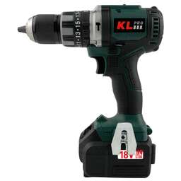 KLPRO Профессиональный ударный бесщеточный шуруповерт KLDM18BH-50 (18В, Li-ion-2шт, 5.0Ач, 70Нм, 23-ступени к/м, подсветка,ЗУ-4А, в кейсе)