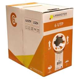 LANMASTER Кабель информационный LAN-6EUTP-PT-LSZH-GY кат.6 UTP 4 пары 23AWG LSZH внутренний 305м серый