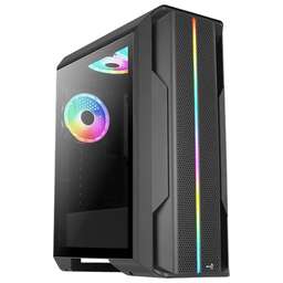 AEROCOOL Корпус ATX Splinter Duo-G-BK-v1, Midi-Tower, без БП, черный [accm-pb26033.11]