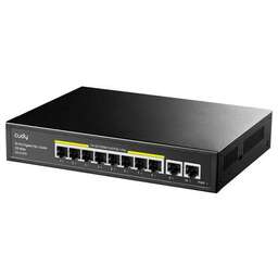 CUDY Коммутатор неуправляемый PoE+ GS1010PE, 10 портов RJ45 10/100 Мбит/с, 8 портов PoE, 120 Вт, 30 Вт на порт, Extend, металлический корпус