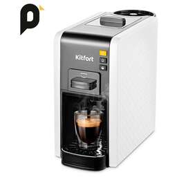 KITFORT Кофеварка КТ-7467, рожковая, белый / черный