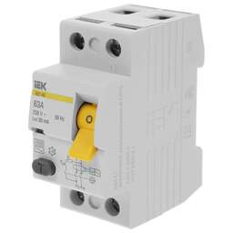 IEK Выключатель дифф.тока УЗО MDV10-2-063-030 ВД1-63 63A 30мА AC 2П 230В 2мод белый (упак.:1шт)