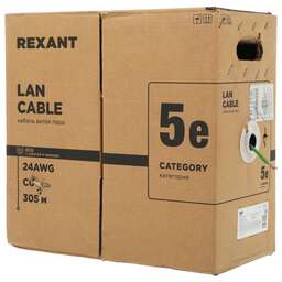 REXANT Кабель информационный 01-0061-R кат.5E UTP 4 пары 24AWG нг(А)-LSLTx внутренний 305м зеленый
