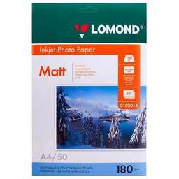 LOMOND 0102014 Матовая бумага 1х A4, 180г/м2, 50 листов