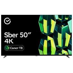 SBER Телевизор LED 50" SDX-50U4124 Салют ТВ Frameless черный 4K Ultra HD 60Hz DVB-T DVB-T2 DVB-C DVB-S DVB-S2 USB WiFi Smart TV
