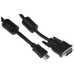 BURO Кабель HDMI (m) DVI-D (m) 10м (HDMI-19M-DVI-D-10M) феррит.кольца черный