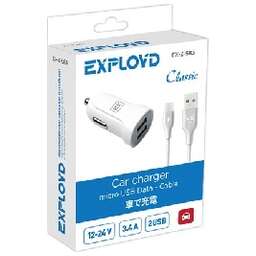 EXPLOYD EX-Z-583 micro USB 3.4А 2.4А+1А 2хUSB белый