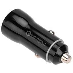 REXANT (18-1200) Автозарядка в прикуриватель АЗУ USB-A (QC 3.0)+USB-C (PD), 38Вт черная
