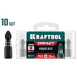 KRAFTOOL Impact PH 2, 25 мм, 10 шт, ударные биты (26191-2-25-S10)