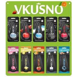 FRESHCO Аром. планшет "Vkusno" MIX Двойка (55шт, 10 SKU, мембраны, картон)