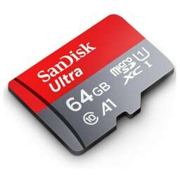 SANDISK Карта памяти microSDXC UHS-I Ultra 64 ГБ, 100 МБ/с, Class 10, SDSQUNR-064G-GN3MN, 1 шт., без адаптера