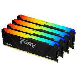 KINGSTON Оперативная память Fury Beast Black KF436C18BB2AK4/128 DDR4 - 4x 32ГБ 3600МГц, DIMM, Ret