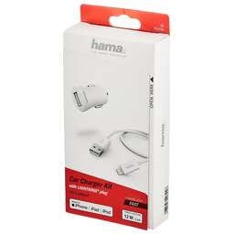 HAMA Автомобильное зар./устр. H-183266 2.4A USB для Apple белый (00183266)