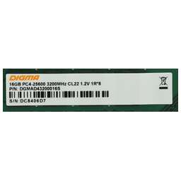 DIGMA Память DDR4 16GB 3200MHz DGMAD43200016S RTL PC4-25600 CL22 DIMM 288-pin 1.2В single rank Ret