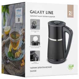 GALAXY LINE Чайник электрический GL 0338 1.7л. 2200Вт черный корпус: металл/пластик (ГЛ0338Л)