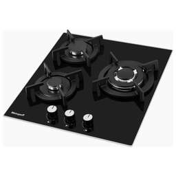 WEISSGAUFF Газовая варочная панель HG 430 BGV, 3 конфорки, закаленное стекло, черный