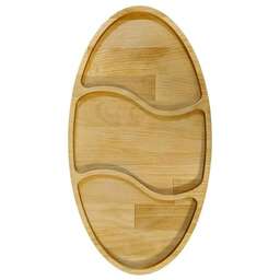 РОССИЯ 370673m Менажница "Овал большой" 30х21х1,8 см, массив берёзы, покрыта маслом