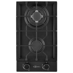 ZUGEL Газовая варочная панель ZGH290B, 2 конфорки, закаленное стекло, черный