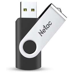 NETAC Флешка USB U505 128ГБ, USB2.0, черный и серебристый [nt03u505n-128g-20bk]