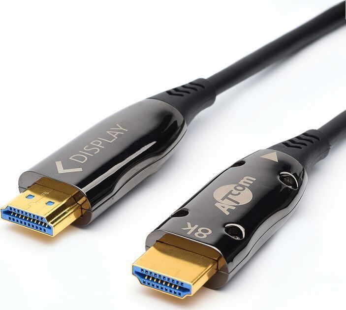 Кабель HDMI ATCOM (AT8875) Кабель HDMI 50 м (HIGH speed, Metal gold, Optical) 8K VER 2.1