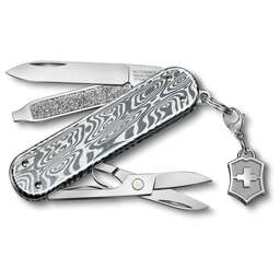 VICTORINOX Нож перочинный Classic Brilliant Damast (0.6221.34) 58мм 5функц. серебристый подар.коробка