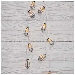 NEON-NIGHT (304-017) ГИРЛЯНДА КРИСТАЛЛЫ ЧЕРНЫЕ 10 LED, 1,5 М, ПР-Й ПВХ, ТЕПЛЫЙ БЕЛЫЙ СВЕТ ,