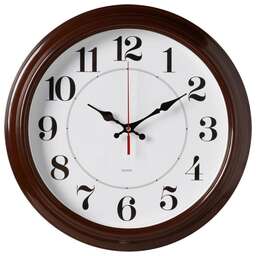 БЮРОКРАТ аналоговые WALLC-R85P D35см коричневый/белый (WALLC-R85P35/BROWN)