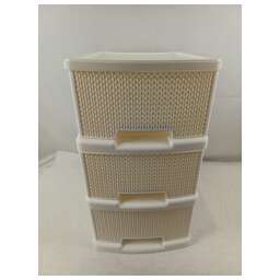 KEEPLEX KL379322048 Ajur с ящиками на колесиках трехсекционный компакт 37х30х52см белое облако (8748293)