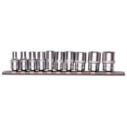 STELS Набор торцевых головок, 1/4, шестигранные, CrV, 10 шт, 4-13 мм 13602