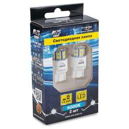 AVS T113B T20/белый/(W3*16q) CANBUS 54SMD 3014, 2 contact, коробка 2 шт